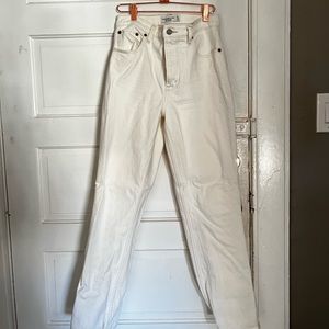 High Waisted White Jeans